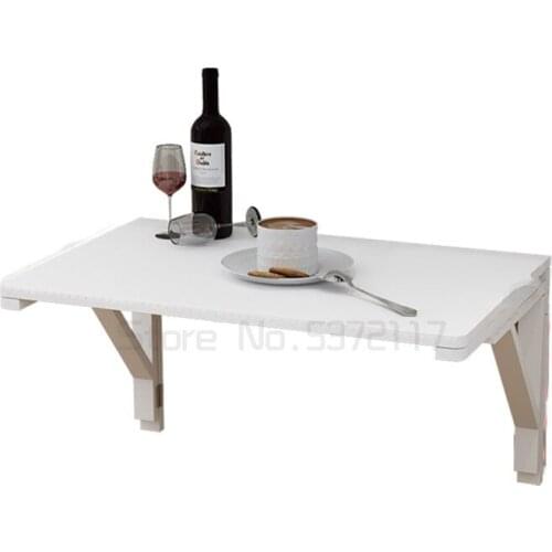 Solid wood carbonization folding table dining wall hanging table Wall computer table learning table desk wall table