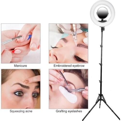 New 3200-6400K 18-inch Outer Dimmable LED Ring Light Studio Photography Beauty Salon Tattoo Fill Light Tattoo Lamp With Tripod