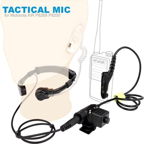 Tactical Heavy Duty Headset Neck Throat Mic U94 PTT for Motorola MTP850S XIR P8268 P8200 APX4000 APX2000 DP4800 Walkie Talkie