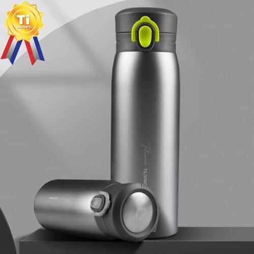 Titanium Thermos Mug, Double-Wall Insulated Portable Simple Thermos Coffee Travel Mug High-end Water Bottle 410ML