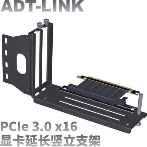 ADT-Link PCI-E Riser Vertical Bracket PCIe 3.0 x16 Graphics Video Card PCI Express Flexible Extension Cable For ATX PC Case