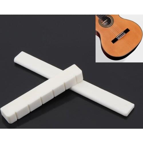 1pair Bone Guitar Bridge Nut Saddle for 6 String Classical Guitar White Musical Stringed Instrument Guitar Parts Accessories