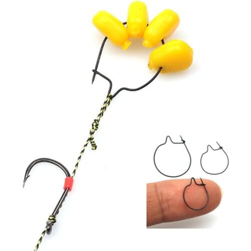 10PCS Carp Fishing Bait Ring Hooks Fishing Maggot Clip Bait Sting Boilie Pin Spike Live Bait Lure Hook Carp Chod Hair Rig Tackle