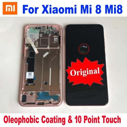 100% Original Best Xiaomi Mi 8 Mi8 Supor Amoled LCD Display Touch Screen Digitizer Assembly Sensor With Frame Phone Pantalla