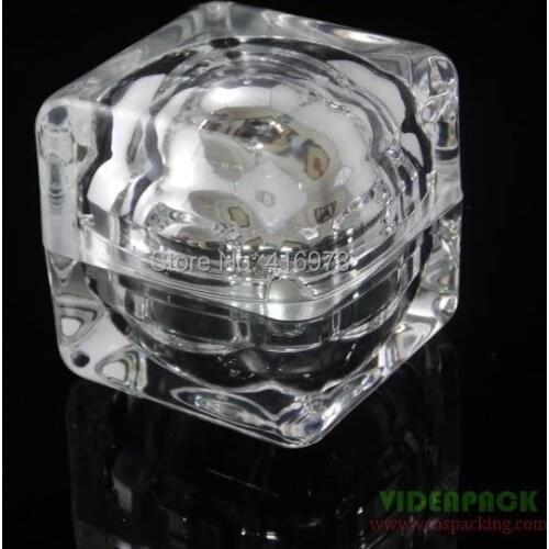 100pcs/lot hight end cosmetic cubic solid square jar 10g acrylic PMMA cosmetic container
