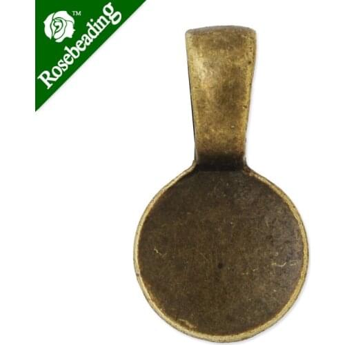 10x18mm Vintage Art Bails,Match Glue On Pendant Bails for Jewelry,Zinc Alloy Filled,Antique Bronze plated,50pcs/lot-C4723