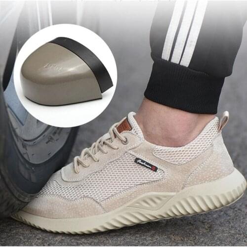 Autumn Summer Unisex Air Mesh Breath Steel Toe Cap Safety Shoes Men Outdoor Anti-slip Steel Puncture Proof Sneaker Work Shoes