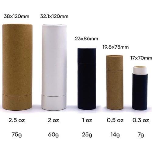 50Pcs Environmental DIY Empty Paper Shell Lipstick Tubes with Cap Lip Balm Chapstick Holder Makeup Tools Refillable Container