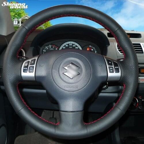 BANNIS Hand-stitched Car Steering Wheel Cover for Suzuki Swift 2011 2012 2013