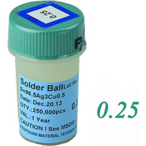 Lead-free 250k 0.25mm Solder Balls for BGA Reballing Soldering Balls