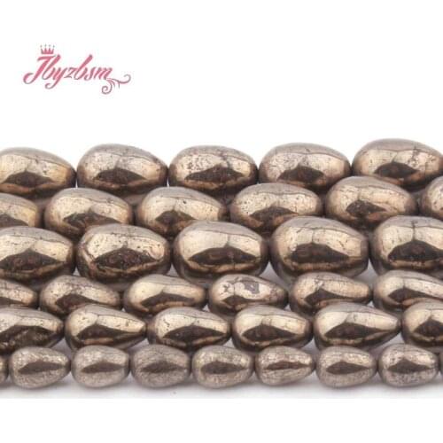 Natural Drip Silvers Gray Pyrite Beads Natural Stone Beads for DIY Women Necklace Bracelet Jewelry Making 15" 6x8.8x11.10x14mm