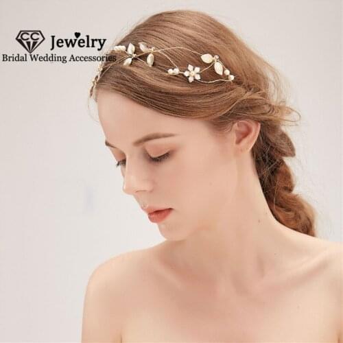 CC Women Hairbands Wedding Hair Accessories Bridal Headdress Engagement Hairwear Shining Jewelry Simple Design Headbands HS135