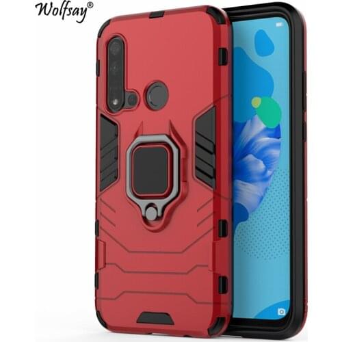For Huawei Nova 5i Case, Huawei P20 Lite 2019 Car Holder Armor Cases Hard PC & Soft Silicon Cover for Huawei Nova 5i With Magnet
