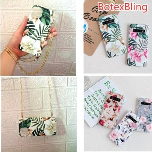 Left Crossbody Chain Phone Case For Samsung Galaxy A72 A52 A32 A12 A42 A40 A50 A70 A41 A51 A71 M21 A21S Back Cover Soft Silicone