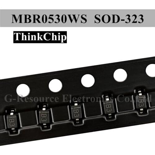 100pcs) MBR0530WS SOD-323 0805 SMD Schottky Diode MBR0520 SOD323 (Marking B3)