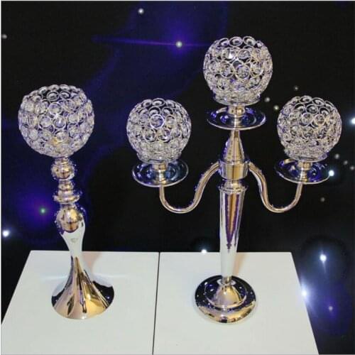 European Crystal Candlestick Decor Retro Romantic Wedding Venue Layout Props Candlelight Dinner Restaurant Hotel Home Decoration