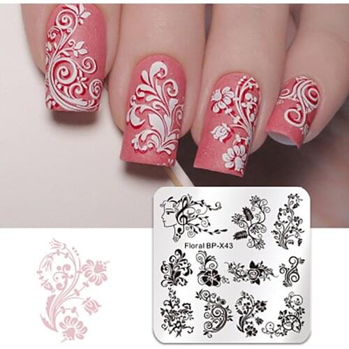 Nail Art Stamping Template Simple Leaf/Animal Print Image Plate