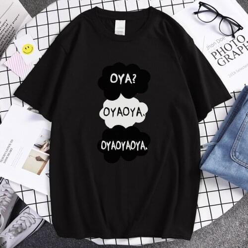 Oya Oya Oya Haikyuu Printing Mans Tshirts Casual Soft Fashion T-shirt Creative Breathable Clothing Cartoons Loose Tshirt mens