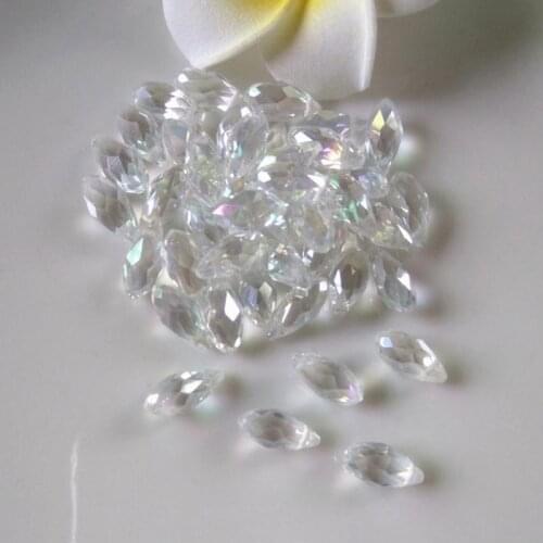 Crystal drop bead glass bead 6*12mm drop bead horizontal hole loose bead earrings pendant jewelry