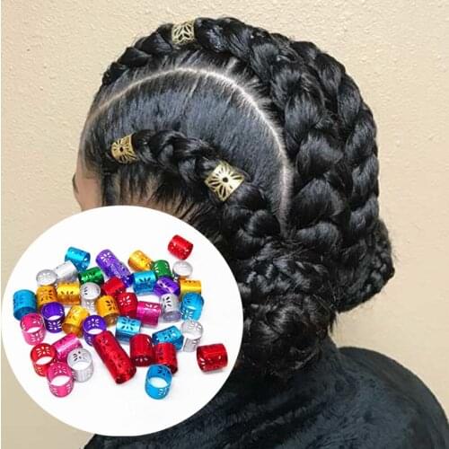 Hair Ring for Braids Hair Clips 50 Pcs Dreadlock Beads Silver Green Yellow Golden 7 Color Available Dreads Accessories 10*10mm