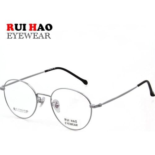 Round Design Eyeglasses Women Retro Optical Glasses Frame Men Super Light Titanium Eyeglasses Unisex Spectacles Brand 7715