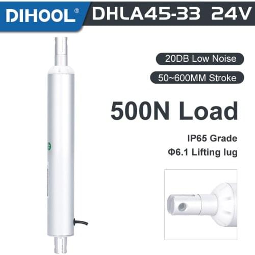 Linear Actuator For Lift Up Table Legs Low Noise With Remote Control Electric Pushrod DC24V/12V 600mm Stroke 500N Thrust 50kg