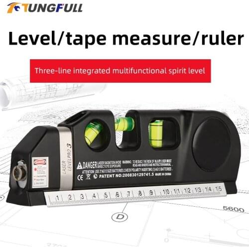 Multifunctional Laser Level Meter Line Meter Ruler Mini Decoration Level Ruler LMaser Positioning Level Meter