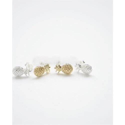 Fashion pineapple stud earrings lovely little pineapple stud earrings beautiful three-dimensional fruit stud earrings