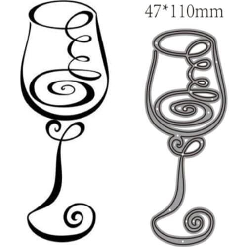 2021 New Romantic wine glass Metal Cutting Dies Stencil Die Cut Scrapbooking Craft Stamps