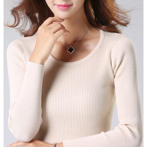 2020 New Women Pullover Sweaters O-Neck Slim Bottoming Knitted Sweaters Fashion High Elastic Female Jumper Shirts Knitwear Tops