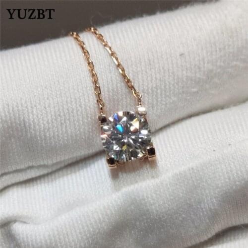 18K Rose Gold Plated 1-3 ct Brilliant Cut Gemstone Cow Head Pendant Necklace Diamond Test Past D Color Moissanite Wedding Chain