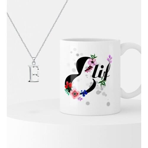 Personalized Is Mug and Letter Necklace Gift Set-3