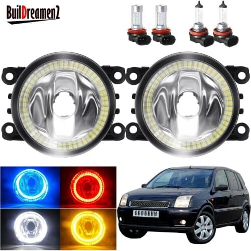 Angel Eye Fog Light For Ford Fusion Estate JU 2002-2008 Car Front Bumper Fog Lamp with Halo Ring Daytime Running Light H11 12V
