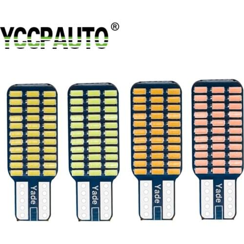 YCCPAUTO 10Pcs LED T10 194 168 W5W LED Bulbs Canbus No Error 33 SMD 3014 LED Car Tail Trunk Lights Dome Lamp White DC12V