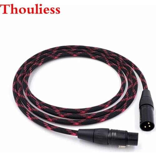 Thouliess one piece Single crystal copperr 3pin XLR Male to 3pin XLR Female Audio Adpter Cable