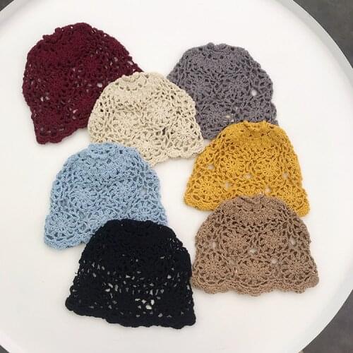Vintage Handmade Crochet Bucket Hat Fashion Cool 3D Knitting Spring and Summer Foldable Fisherman Hat for Girls Cap