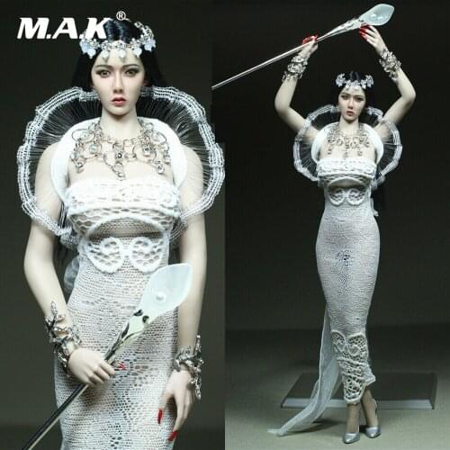 In Stock 1/6 White Dress Necklace Bracelets Fit 12inch Female Water Moon Goddess TBLeague Figure Body