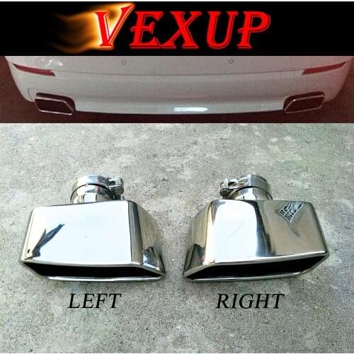 Top Quality 1PCS Stainless Steel Car Muffler Tip Square Shape Exit Exhaust Pipe Mufflers Nozzle Decoration For BMW 5 Series