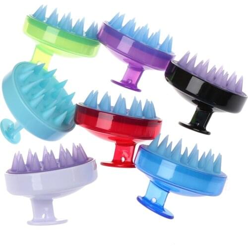 1pc Comfortable Silicone Shampoo Scalp Massage Brush Hair Washing Comb Head Body Bath Spa Slimming Massage Brush Personel Health