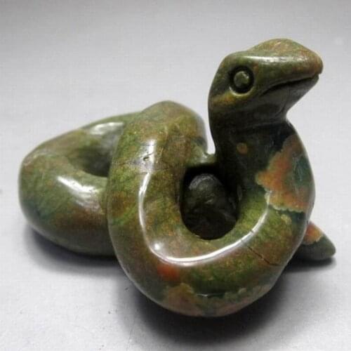 2" / 30g Jasper Snake Handmade Stone Carving - crystals and stones healing Mineral specimen Home Decor feng shui XX0603/39