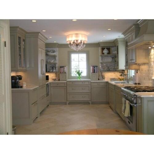 2020 traditional solid wood kitchen furnitures solid timber kitchen cabinets TK217