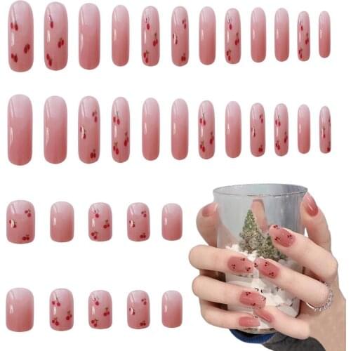 24pcs Classic French Square Toes Nails Nude Nature Fake Toes Nails Exquisite Feet Tips Faux