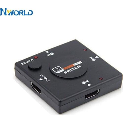 Nworld 3 Port Splitter Switcher 1x3 Mini HDMI-compatible Port 3 Input 1 Output KVM Switches for HDTV 1080P Video DV HDTV 1080P