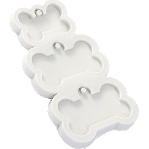 3 Cell Bone Shaped Mould Silicone Dog Tag Pendant Mold For DIY Resin Epoxy Pendant Casting Mould Tools Handicraft