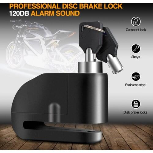 7mm Waterproof Motorcycle Sturdy Wheel Disc Brake Lock Security Anti Theft Alarm 120dB Loud Sound Motorbike Safety Siren