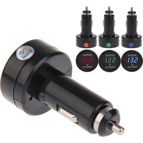 Universal Digital Car Voltmeter Meter Monitor Lighter Charger Voltage Monitor RGB Digital Display Car Electronic Accessories