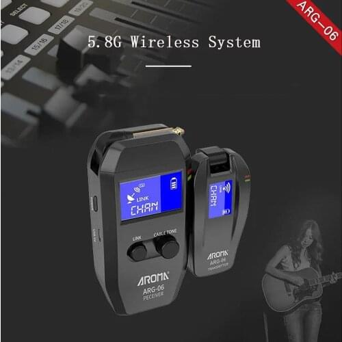 5.8G Guitar Wireless System With Mute Function for Electric Guitar Keyboard Drum Rechargeable Wireless Audio Transmitter