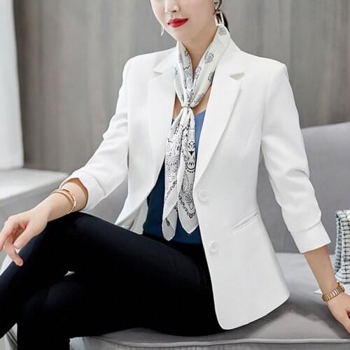 Sale White Black Women Blazers And Jackets New Autumn Winter Fashion Double Button Blazer Femenino Spring Ladies Blazer Female
