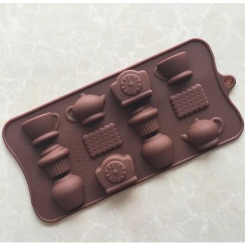 Leisure Time Wine Glass Teapot Various Shapes Silicone Chocolate Mold DIY Ice Tray Mold Non-stick Mold Silicon Moulds