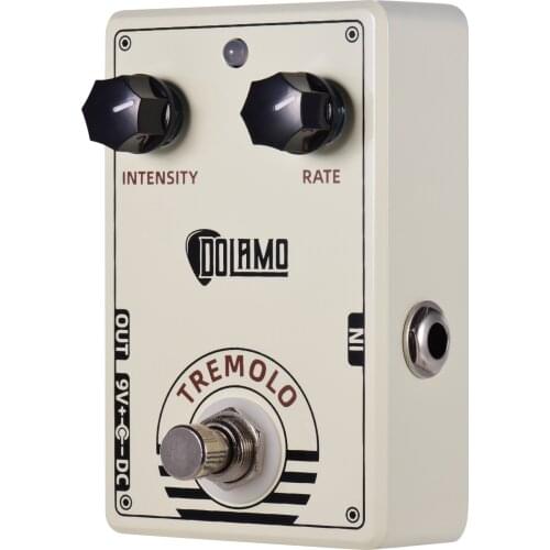 Dolamo D-13 Vintage Style Tremolo Guitar Effect Pedal with Intensity and Rate Controls True Bypass Design for Electric Guitar
